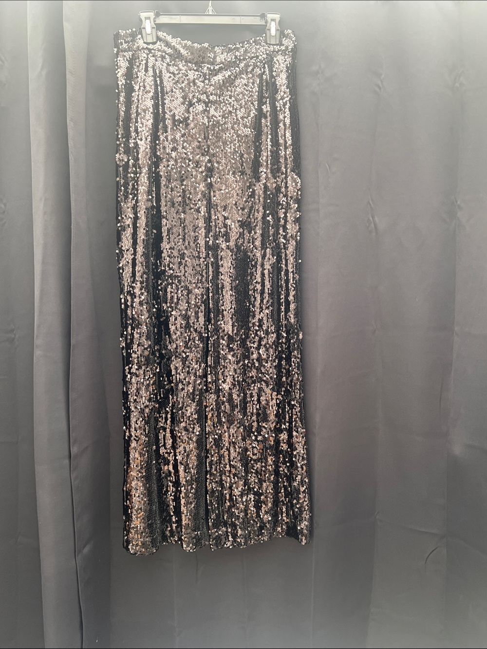 Wayf Black Sequin Wide-Leg Pants
